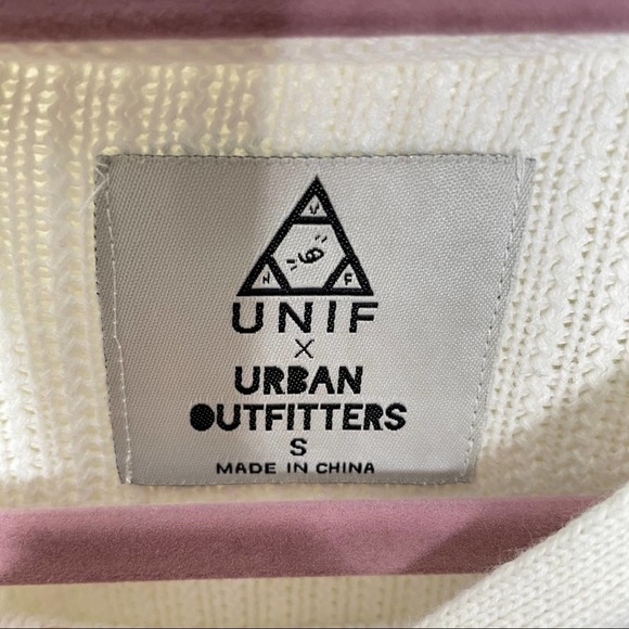 UNIF x UO Waffle Knit Tunic Sweater White {DD42} - Picture 9 of 11